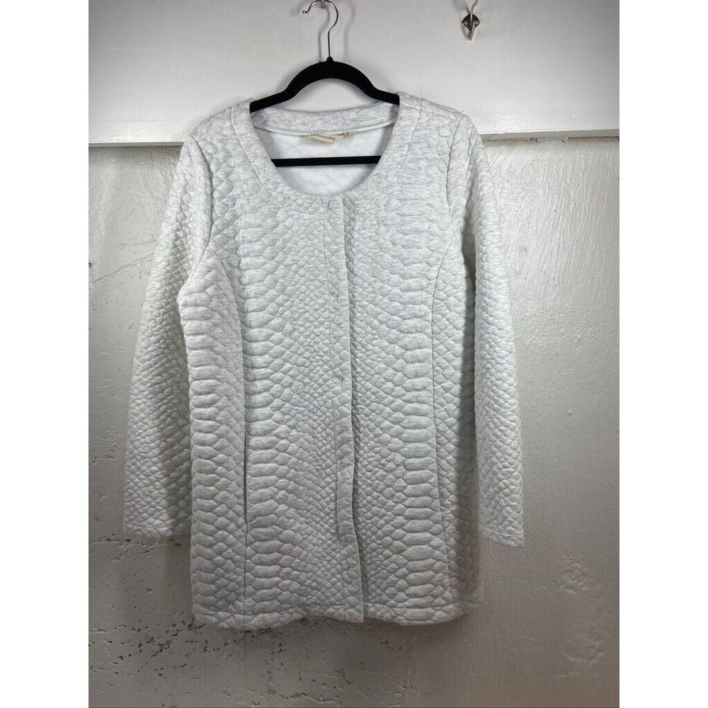 SOFT SURROUNDINGS WOMENS XLARGE WHITE QUILTED HIDDEN SNAP JACKET